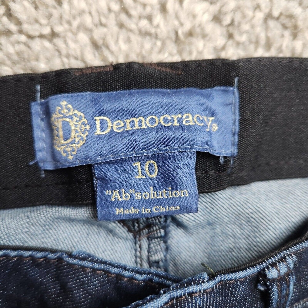 Democracy Absolution Jeans Dark Wash Distressed Stretch Denim Pants Size 10 - Picture 7 of 14